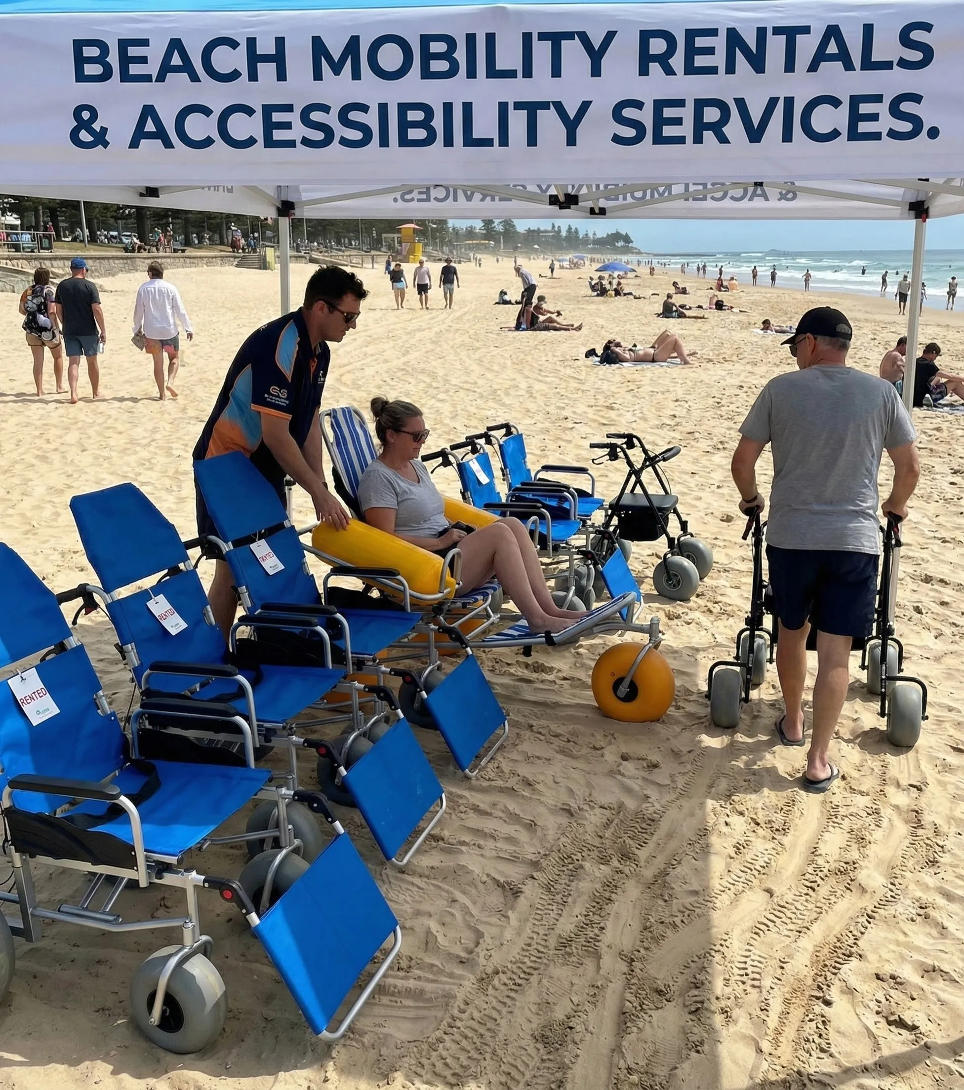 Beach equipment rental operation