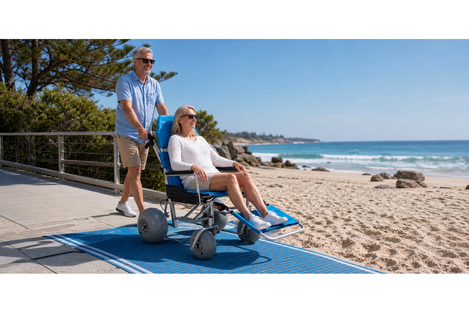 Accessible beach route planned for an all-terrain beach wheelchair