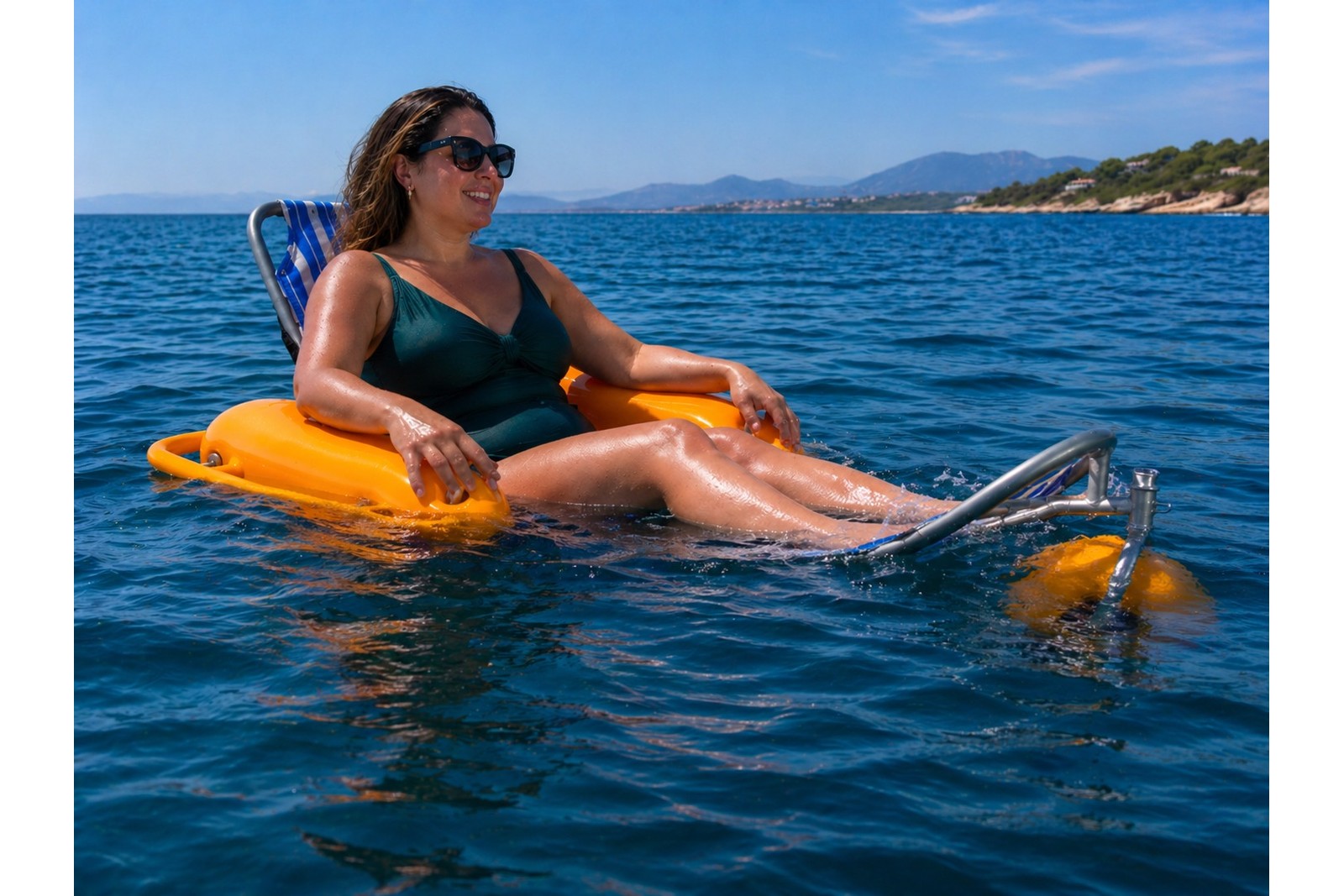 Floating beach wheelchair buoyancy