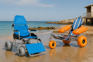 Featured scene for floating beach wheelchair comparison B2B buying guidance