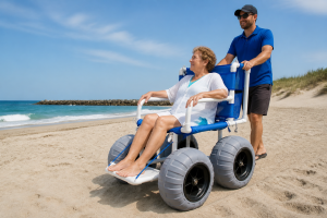Featured scene for manual beach wheelchair B2B buying guidance